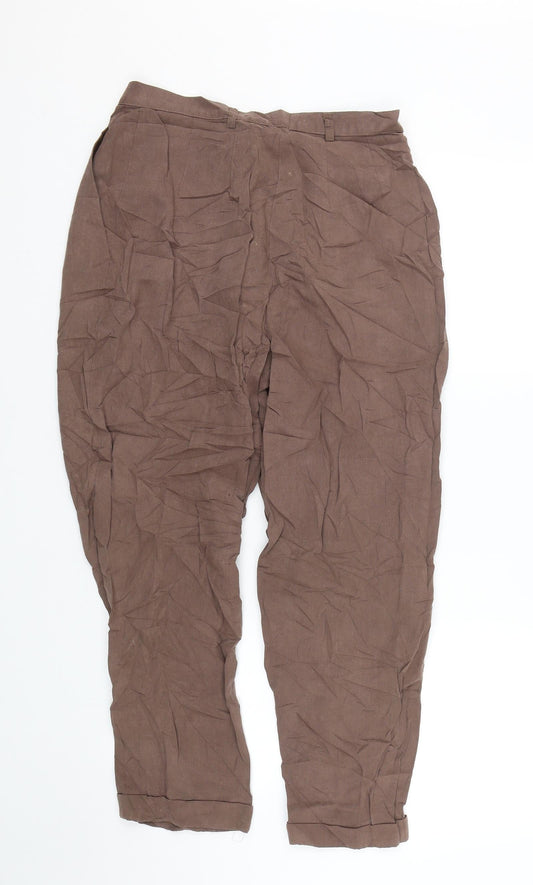 Womens UK Size 14 M&S Regular Fit  Brown Trousers