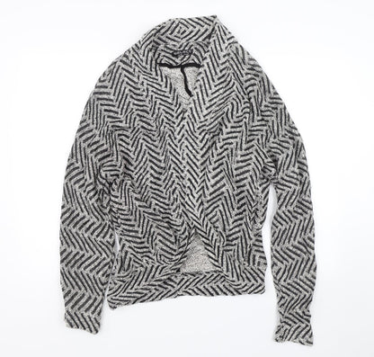 Select Womens Black Striped  Cardigan Jumper Size 12