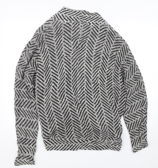 Select Womens Black Striped  Cardigan Jumper Size 12