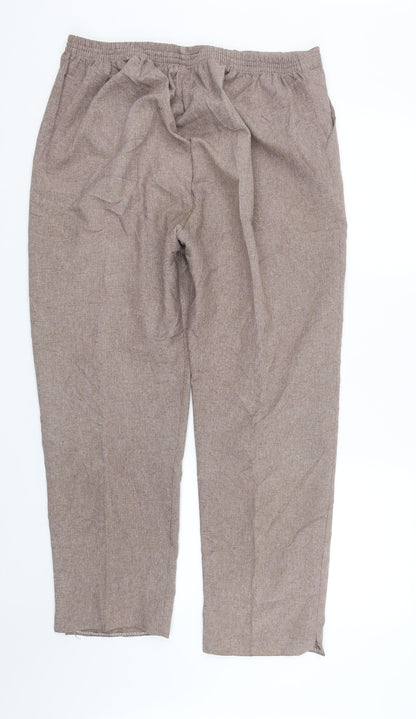 Womens UK Size 18 Preworn Regular Fit  Brown Trousers