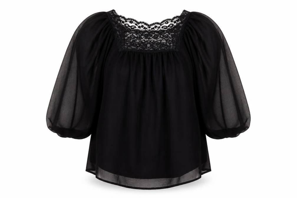 Womens UK Size 12 AX Black Basic Blouse