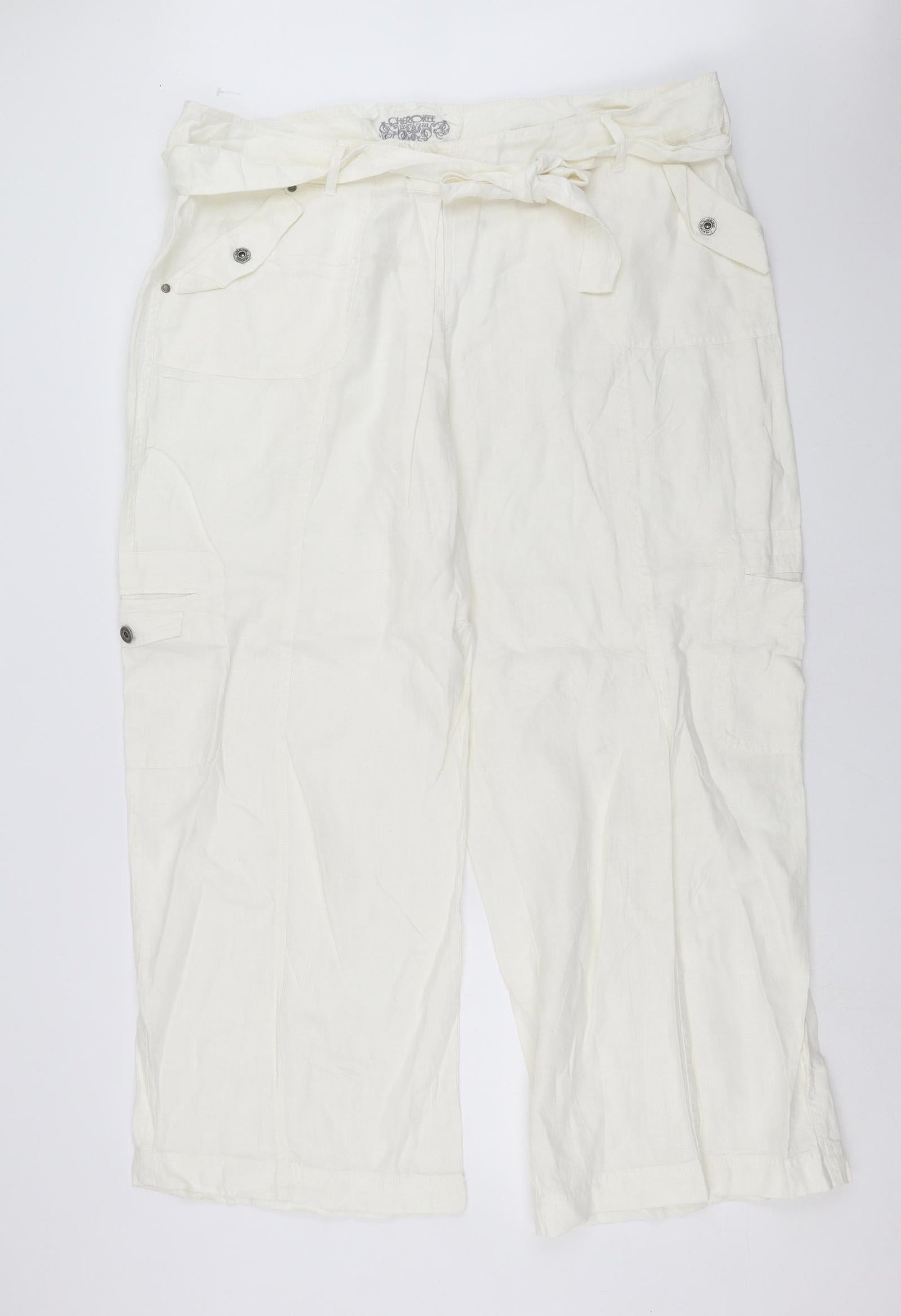 Womens UK Size 42 in Cherokee Regular Fit  White Trousers