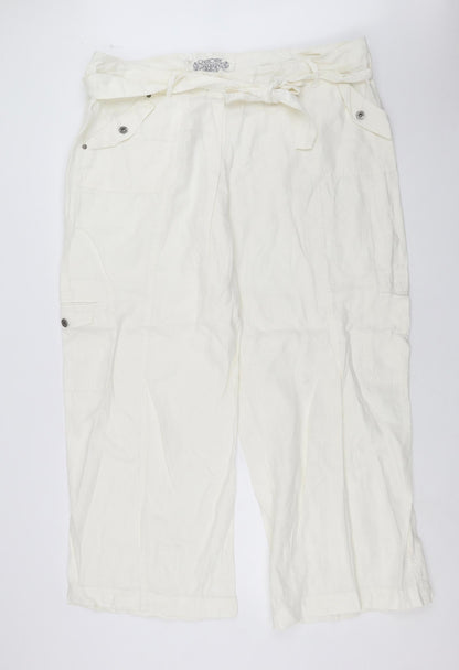 Womens UK Size 42 in Cherokee Regular Fit  White Trousers