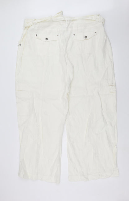 Womens UK Size 42 in Cherokee Regular Fit  White Trousers