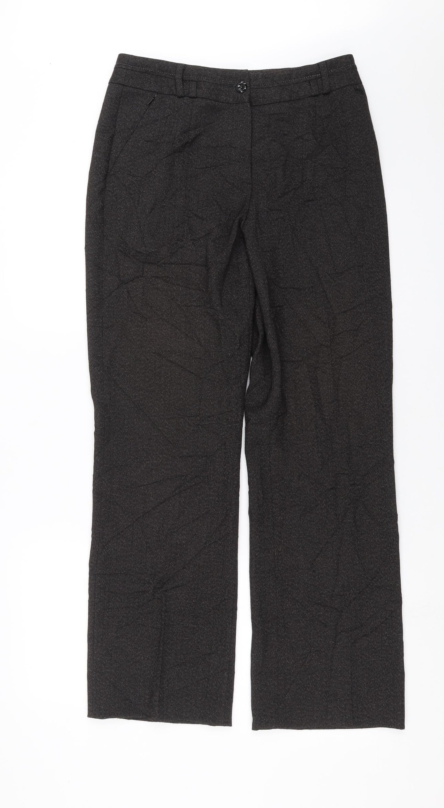 Womens UK Size 12 Oscar B Regular Fit  Black Trousers