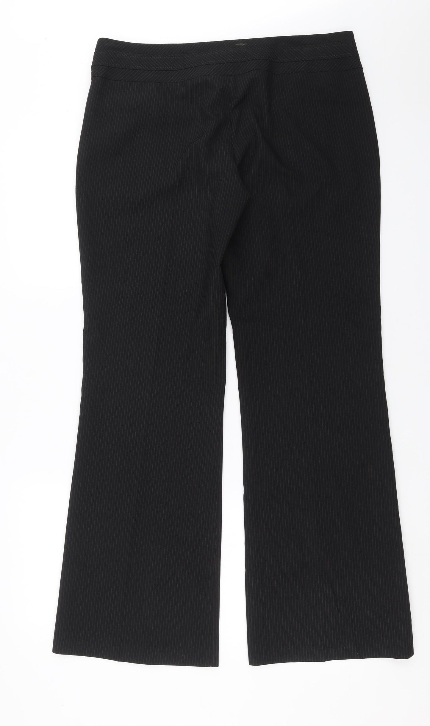 New Look Womens Black Striped  Trousers  Size 14 L31 in