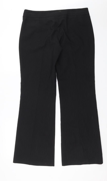 New Look Womens Black Striped  Trousers  Size 14 L31 in
