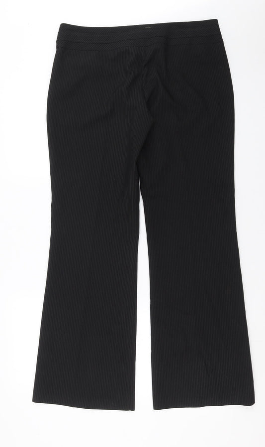 New Look Womens Black Striped  Trousers  Size 14 L31 in