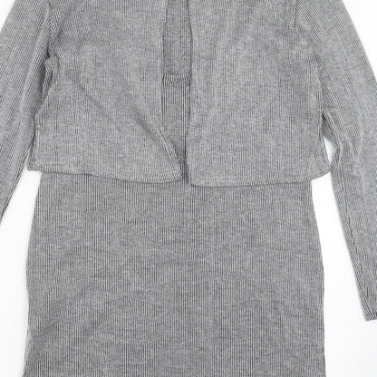 CAMEO ROSE Womens Grey Striped  Shift  Size 12