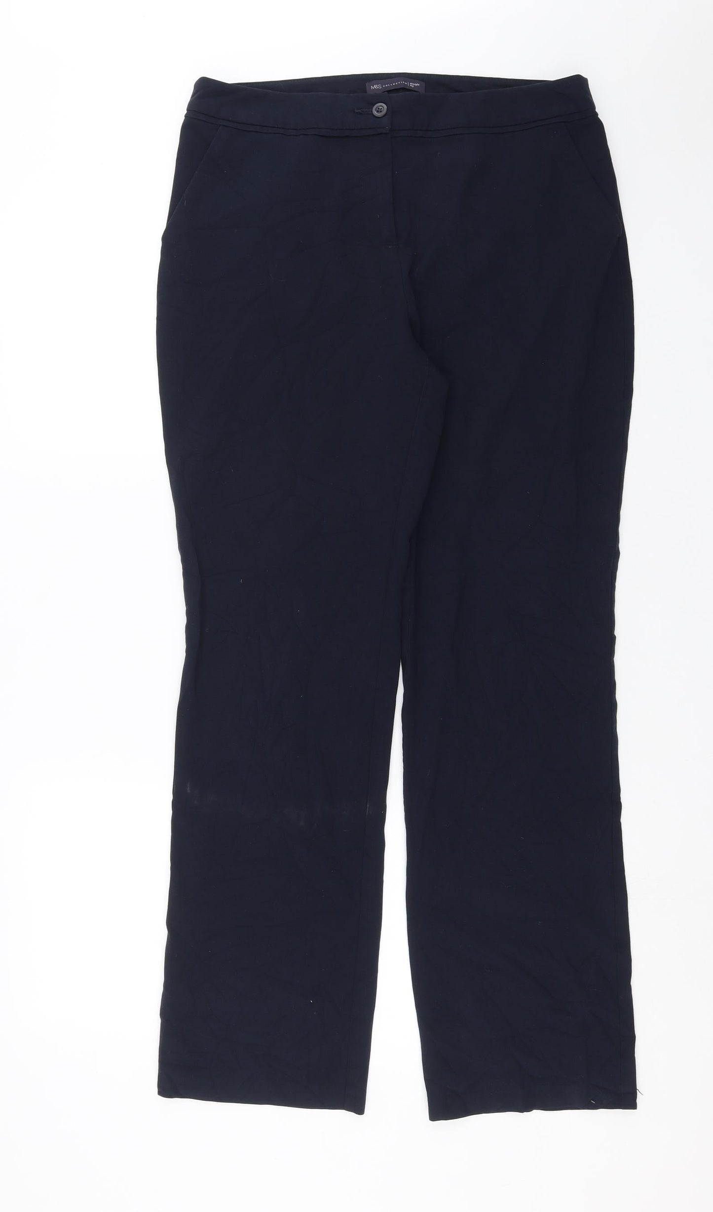 Womens UK Size 12 Marks and Spencer Regular Fit  Blue Trousers