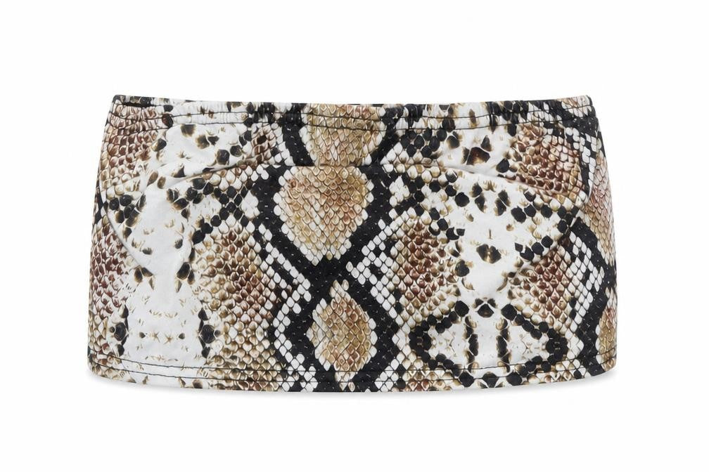 PRETTYLITTLETHING Womens Beige Animal Print  Cropped T-Shirt Size 10
