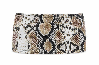 PRETTYLITTLETHING Womens Beige Animal Print  Cropped T-Shirt Size 10