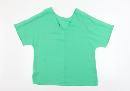 Womens UK Size 14 Peacocks Green Basic Blouse