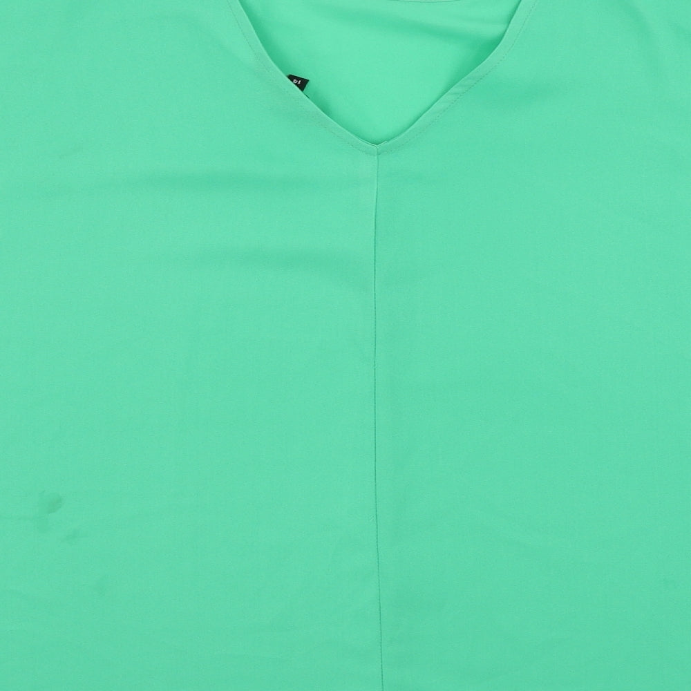 Womens UK Size 14 Peacocks Green Basic Blouse