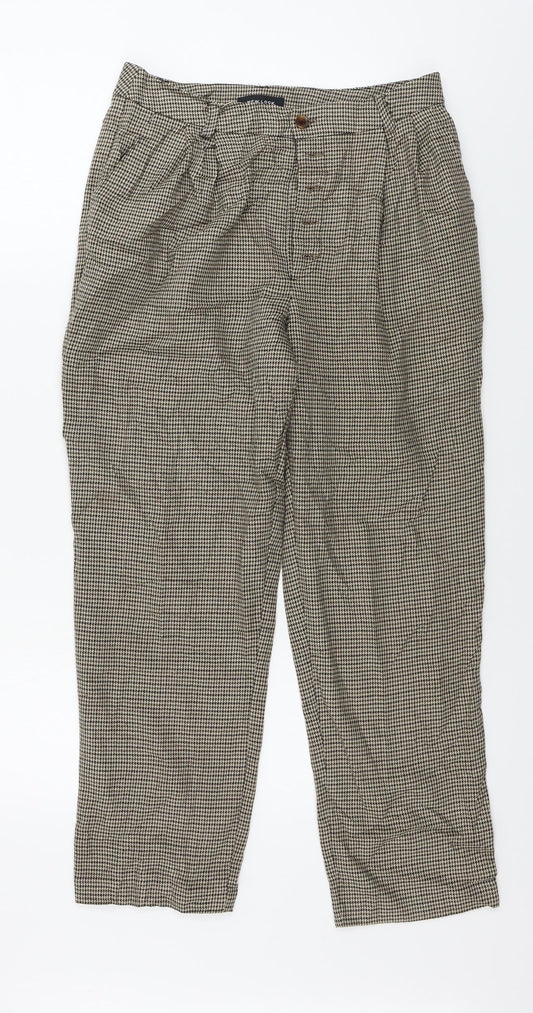 New Look Womens Beige Check  Trousers  Size 10 L25 in