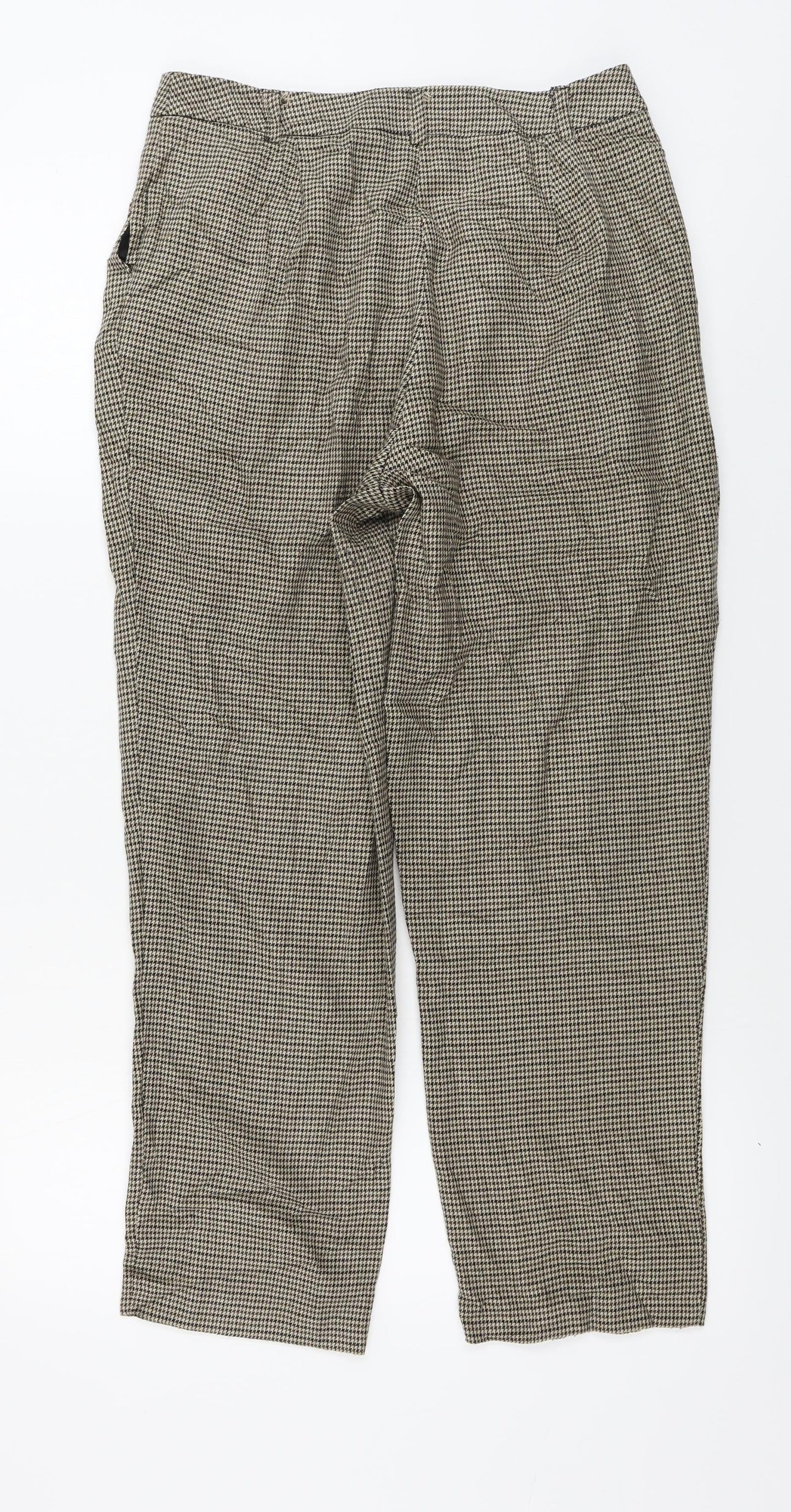 New Look Womens Beige Check  Trousers  Size 10 L25 in
