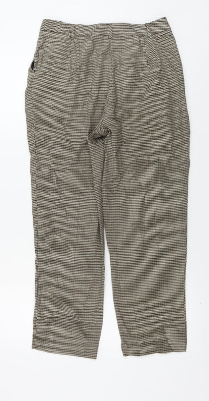 New Look Womens Beige Check  Trousers  Size 10 L25 in