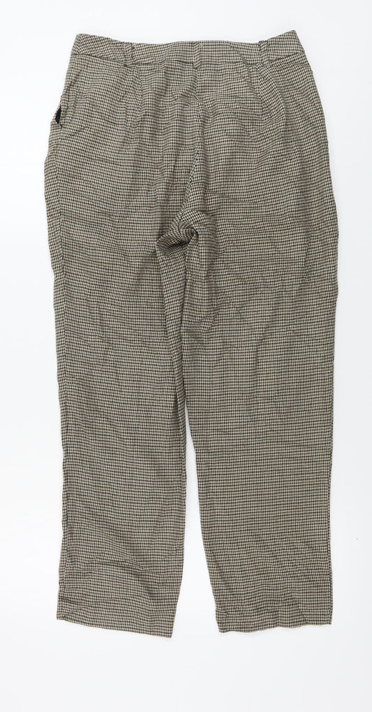 New Look Womens Beige Check  Trousers  Size 10 L25 in