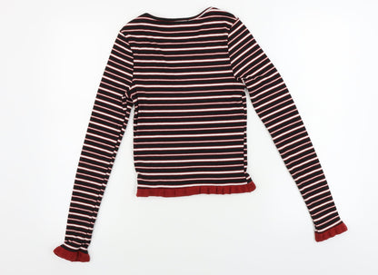 Primark  Womens Black Striped  Pullover Jumper Size XS