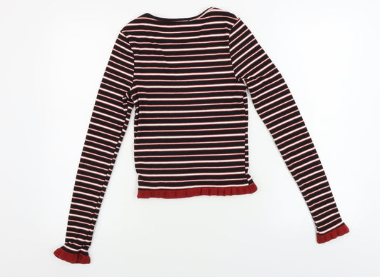 Primark  Womens Black Striped  Pullover Jumper Size XS