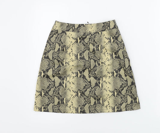 Primark  Womens Beige Animal Print  A-Line Skirt Size 6