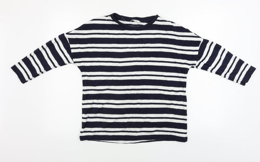 TU Womens White Striped  Pullover Jumper Size 8