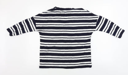 TU Womens White Striped  Pullover Jumper Size 8