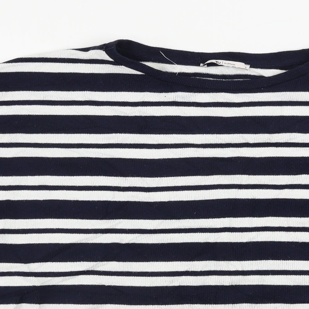 TU Womens White Striped  Pullover Jumper Size 8