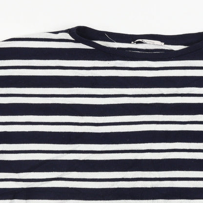TU Womens White Striped  Pullover Jumper Size 8