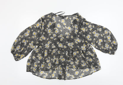 Primark  Womens Grey Floral  Basic Blouse Size 8