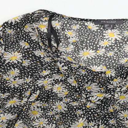 Primark  Womens Grey Floral  Basic Blouse Size 8