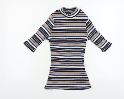 Womens UK Size 8 New Look Beige Basic T-Shirt