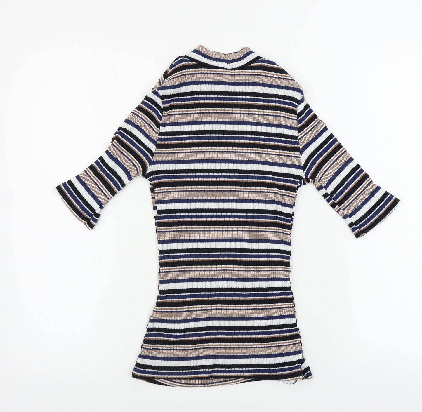 Womens UK Size 8 New Look Beige Basic T-Shirt