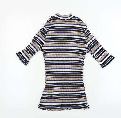 Womens UK Size 8 New Look Beige Basic T-Shirt