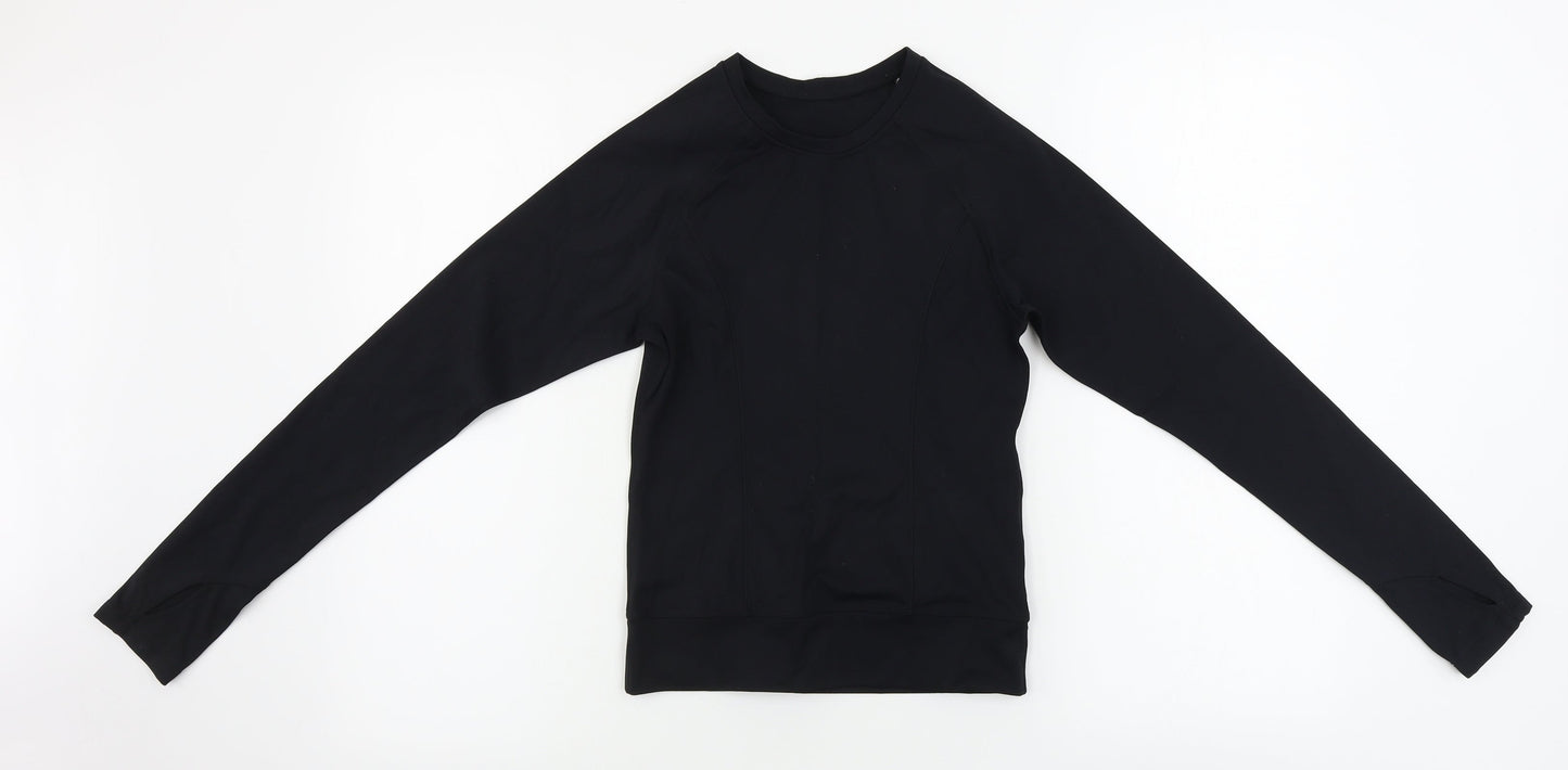 Womens UK Size S Preworn Black Basic T-Shirt