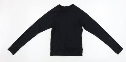 Womens UK Size S Preworn Black Basic T-Shirt