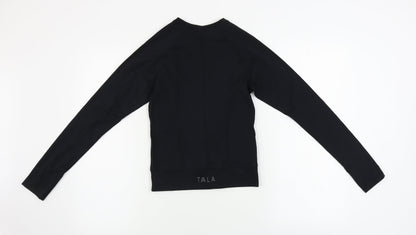 Womens UK Size S Preworn Black Basic T-Shirt