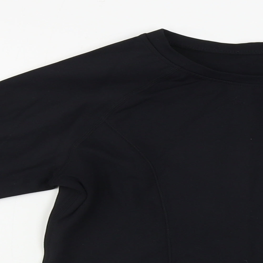 Womens UK Size S Preworn Black Basic T-Shirt