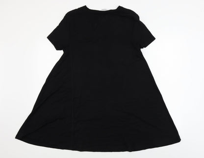 Womens UK Size S Zara Black Basic Blouse