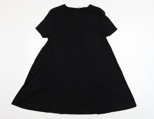 Womens UK Size S Zara Black Basic Blouse