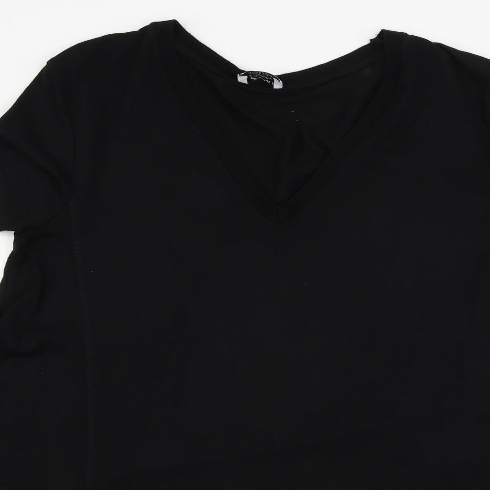 Womens UK Size S Zara Black Basic Blouse
