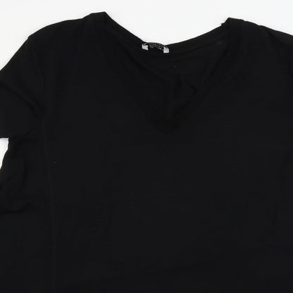 Womens UK Size S Zara Black Basic Blouse