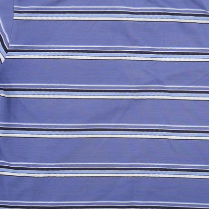 Ou Jian  Mens Blue Striped   Polo Size M