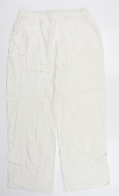 H&H Fashion Womens Ivory   Trousers  Size L L27 in