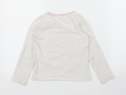 Nutmeg Girls White   Basic T-Shirt Size 5-6 Years