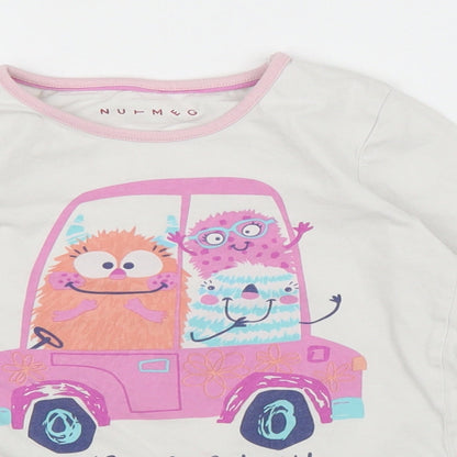 Nutmeg Girls White   Basic T-Shirt Size 5-6 Years