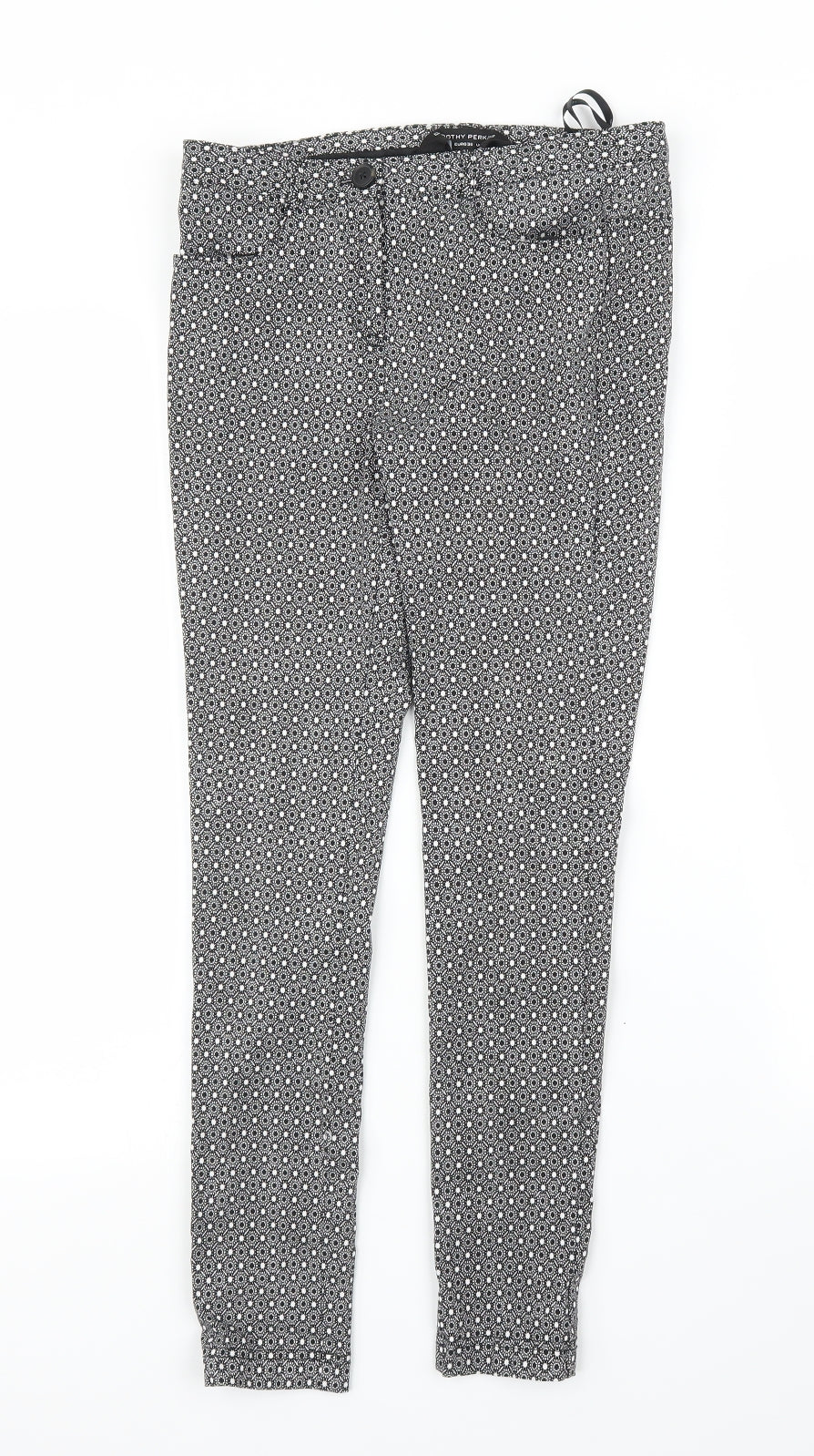 Womens UK Size 8 Dorothy Perkins Regular Fit Carrot Grey Trousers