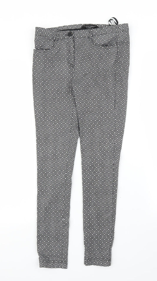 Womens UK Size 8 Dorothy Perkins Regular Fit Carrot Grey Trousers