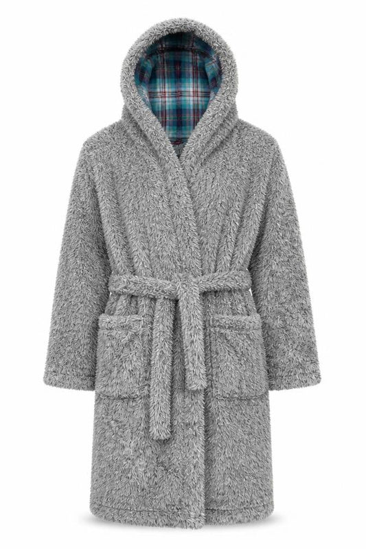 George Boys Grey Solid   Robe Size 11 Years