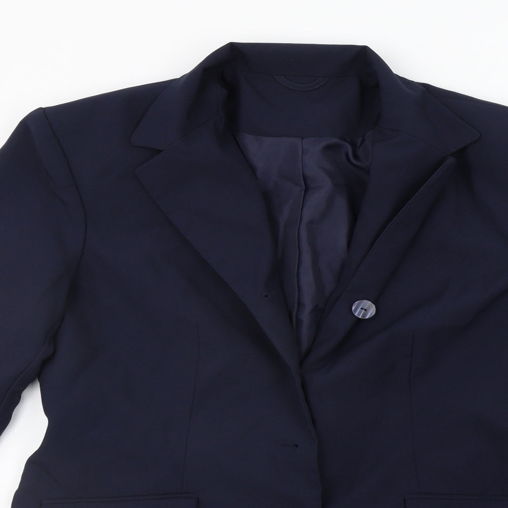 Womens UK Size 14 Preworn Regular Blue Suit Jacket